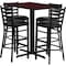 Flash Furniture Rectangle Mah Bar Table, Rectngl w/X-Base, Blk Seats, Laminate Top, Wood Grain HDBF1018-GG - alternate 1