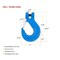 Mytee Products Heavy Duty Grade 100 3/8in Clevis Sling Hook with Latch - 8,800 LBS WLL, Blue SH38-G100 - alternate 8
