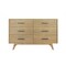 Homeroots 53" Walnut Solid Wood Six Drawer Double Dresser 473109 - alternate 1