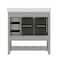 Flash Furniture Vega 36in. Vanity w/Sink, Cabinet w/Blk Hardware, Open Shelf & 3 Drawers, Marble Counter, Gry/Wht FS-VEGA36-KD-GY-HDBLK-GG - alternate 9