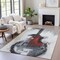Homeroots 9' X 12' Gray Charcoal And Red Abstract Washable Indoor Outdoor Area Rug 631159 - alternate 3
