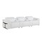 Homeroots 126" White Top Grain Leather Reclining Metal USB Sofa 720369 - alternate 10