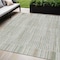 Homeroots 5' X 8' Sage And Ivory Striped Washable Indoor Outdoor Area Rug 631558 - alternate 1