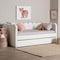 Baxton Studio Palmer Cream Teddy-Bear Fabric Daybed with Rolling Trundle 265-14500-ZORO - alternate 9