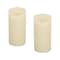Homeroots Set of Two Beige Flameless Pillar Candle, 2PK 517666 - alternate 3