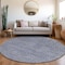 Homeroots 8' Denim Blue Round Geometric Washable Indoor Outdoor Area Rug 607478 - alternate 5