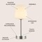 Jonathan Y Carson 12.75" Modern Minimalist Iron Rechargeable Integrated Portable LED Table Lamp, Nickel/White JYL7110A - alternate 12