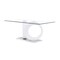 Homeroots White Tone Geometrical Style Base With Rectangular Glass Top Dining Table 383828 - alternate 1