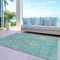 Homeroots 3' X 5' Teal Blue Abstract Washable Indoor Outdoor Area Rug 607890 - alternate 7
