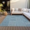 Homeroots 8' X 10' Teal Blue And Ivory Geometric Washable Indoor Outdoor Area Rug 596977 - alternate 9
