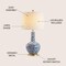 Jonathan Y Chinois 30" Ceramic/Iron Classic Cottage LED Table Lamp, Blue/White JYL5051A - alternate 8