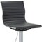 Homeroots Set of Two Black and Silver Faux Leather and Metal Low Back Adjustable Height Bar Chairs, 2PK 555042 - alternate 4