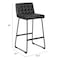 Homeroots Set of Two 30" Black Faux Leather And Steel Bar Height Bar Chairs 555742 - alternate 8