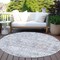 Homeroots 8' Sky Blue Charcoal And Ivory Round Abstract Washable Indoor Outdoor Area Rug 604555 - alternate 8