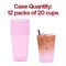 Smarty Had A Party 12 oz. Clear Pink Disposable Plastic Party Cups, 240PK 512C-P-CASE - alternate 7