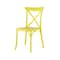 Homeroots Set of Four Yellow Heavy Duty Plastic Cross Back Dining Side Chairs 565180 - alternate 4
