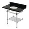 Kingston Brass 36-Inch Black Granite Console Sink with Acrylic Legs and Shelf, 8-Inch, 3-Hole KVPK36KAB1 - alternate 1
