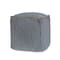 Homeroots 18" Dark Gray And Natural Cotton And Jute Cube Pouf Ottoman 551554 - alternate 7