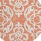 Homeroots 8' Coral And Ivory Round Damask Washable Indoor Outdoor Area Rug 614421 - alternate 6