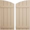 Ekena Millwork Rough Sawn 4 Board Joined Board-n-Batten w/Elliptical Top Faux Wood Shutters, 22W x 44H, PR SHUBJL22X44RSPR - alternate 1