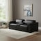 Homeroots 86in Black Italian Leather Power Reclining Loveseat With Storage 720526 - alternate 8