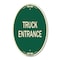 Signmission Traffic Entrance Sign Truck Entrance, 12 Inch X 18 Inch Architectural Oval, Heavy Gauge Aluminum A-OV-G-1218-22791 - alternate 1