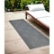 Homeroots 8' Runner Gray and Blue Geometric Stain Resistant Indoor Outdoor Runner Rug 531608 - alternate 1