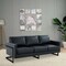 Leisuremod Lincoln Modern Leather 3-Seater Sofa with Stainless Steel Base LAB83BL-L - alternate 9