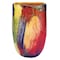 Homeroots 11" Red Purple And Yellow Abstract Oval Murano Glass Table Vase 375772 - alternate 7