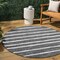 Jonathan Y Colonia Berber Stripe Black/Ivory 5 ft Round Indoor/Outdoor Area Rug SMB125E-5R - alternate 1