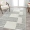 Jonathan Y Petra Abstract Stripe Geometric Shag White/Gray 5 ft. x 8 ft. Area Rug MOH407A-5 - alternate 8