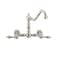 Whitehaus Collection Vintage III Plus Wall Mount Faucet with a  Long Traditional Swivel Spout, and Solid Brass Side Spray WHKWLV3-9402-NT-PN - alternate 4