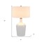 Homeroots 25" White Glass Urn Table Lamp With White Drum Shade 546128 - alternate 7