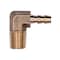 Auveco Brass 90 Degree Hose Barb 1/4in To Male Pipe 1/4in Adapter, 5PK 456 - alternate 1