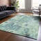 Homeroots 3' X 5' Teal Blue Green And Ivory Abstract Washable Indoor Outdoor Area Rug 587854 - alternate 8