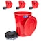 Magnum Tool Red 55 Gallon Trash Can Set (Trash Can, Quiet Dolly, and Reinforced Lid) (4 Set) CMTC-CLD0-55R04 - alternate 1