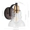 Jonathan Y Manhattan Vintage 6.5" 1-Light Metal/Glass Industrial Rustic LED Vanity, Brass Gold/Oil Rubbed Bronze JYL3544A - alternate 10