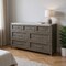 Homeroots 62" Gray Solid Wood Seven Drawer Triple Dresser 524546 - alternate 6