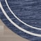Homeroots 6' Navy Blue And Ivory Round Indoor Outdoor Area Rug 545976 - alternate 9