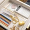 Martha Stewart Kerry 3 Pack Plastic Stackable Office Desk Drawer Organizers with Gold Trim, 12 x 6 BE-PB8973-G-3-CLRGLD-MS - alternate 7