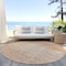 Homeroots 8' Salmon And Ivory Round Abstract Washable Indoor Outdoor Area Rug 587424 - alternate 5
