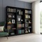 Homeroots Set of Three Black Wood Four Tier Bookcases 546348 - alternate 13