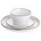 Elama Arthur 16 Piece Stoneware Dinnerware Set in Matte White with Gold Rim ELM-ARTHUR16 - alternate 8