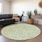 Homeroots 8' Artichoke Green And Ivory Round Geometric Washable Indoor Outdoor Area Rug 594823 - alternate 7