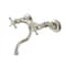 Kingston Brass Double-Handle Wall Mount Bathroom Faucet, Polished Nickel KS2116BEX - alternate 1