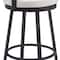 Homeroots 31" Black Natural and White Aluminum And Faux Rattan Swivel Bar Height Bar Chair 668808 - alternate 5