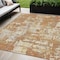 Homeroots 5' X 8' Copper Gold And Ivory Abstract Washable Indoor Outdoor Area Rug 597951 - alternate 1
