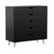 Homeroots 36" Black And Natural Wood Five Drawer Dresser 533282 - alternate 9