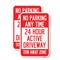 Signmission No Parking Anytime 24 Hour Active Driveway Tow Away Zon, 18'' X 24'', Heavy Gauge Aluminum, 2PK A-1824-2PACK-23773 - alternate 1