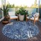 Homeroots 8' Denim Blue And Ivory Round Abstract Washable Indoor Outdoor Area Rug 612931 - alternate 8